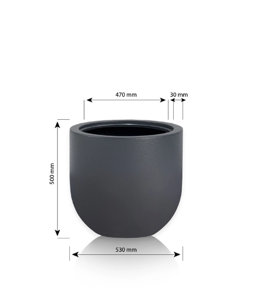 Nowoczesna donica Primo 50 cm wysokośći, 53 cm śrendnica